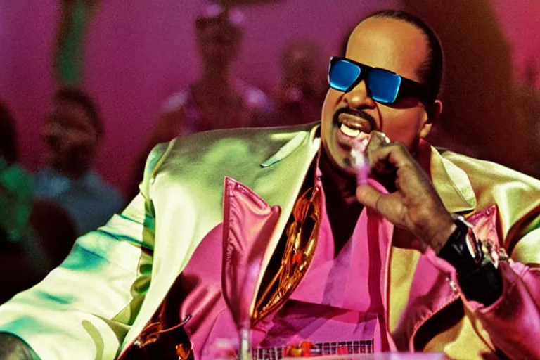 Image similar to still frame of stevie wonder in barbie, by Jaap Buitendijk