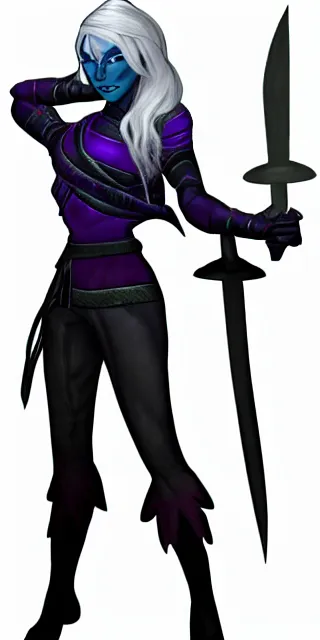 Image similar to D&D style drow fighter