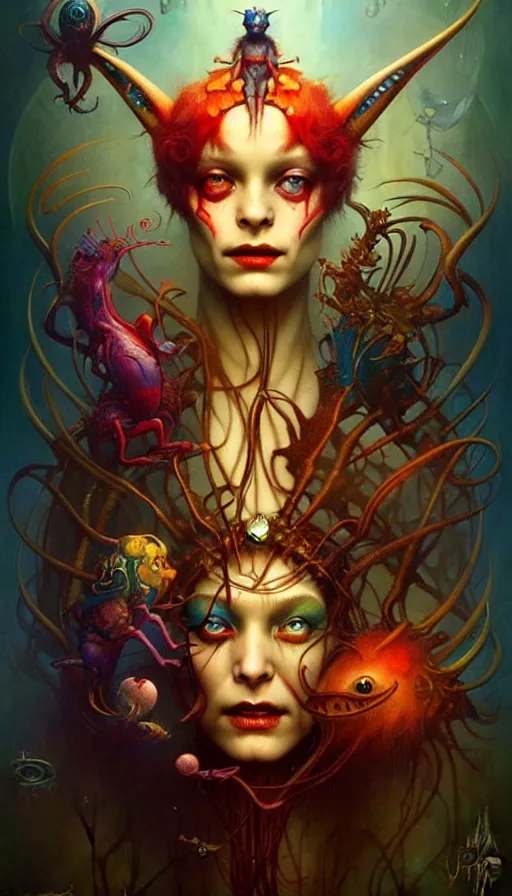 Image similar to exquisite imaginative friendly weird magic creature poster art humanoid colourful movie art by : : weta studio tom bagshaw james jean frank frazetta