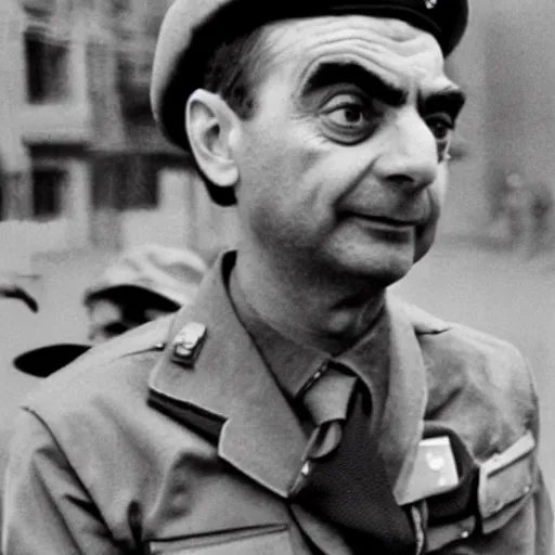 Image similar to Archival photo of Mr Bean as a soldier in the Vietnam War