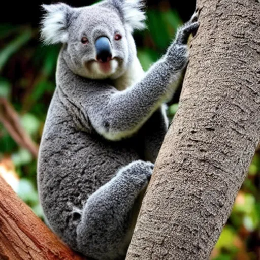 Prompt: photo of a sexy koala wearing a thong