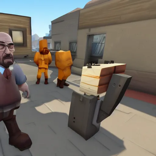 Prompt: Walter White in team fortress 2