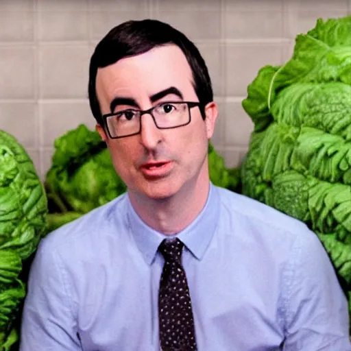 Prompt: john oliver and the cabbage are getting married