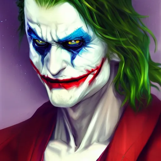 A realistic anime portrait the joker with a human face | Stable Diffusion