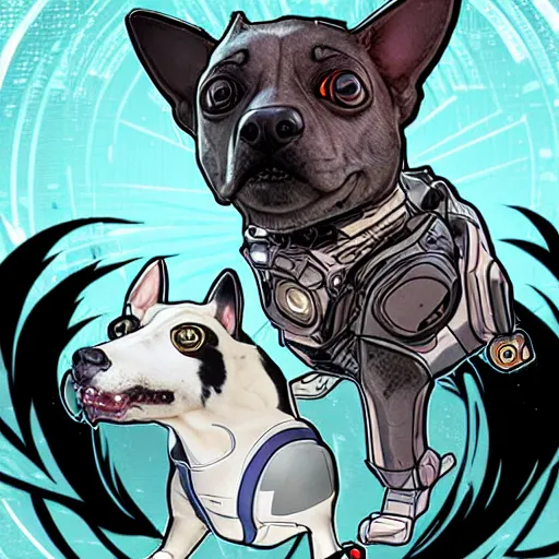 Prompt: cyborg corgi with one robotic eye that looks like it is from Borderlands and by Feng Zhu and Loish and Laurie Greasley, Victo Ngai, Andreas Rocha, John Harris