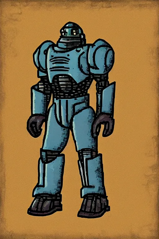 Image similar to Power armor from Fallout, pixel art, digital art