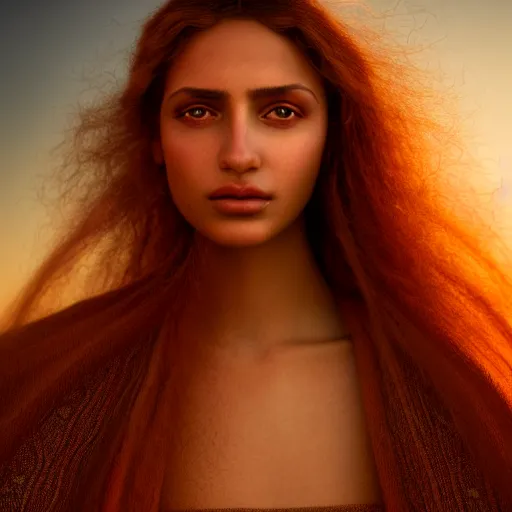 Image similar to photographic portrait of a stunningly beautiful renaissance moroccan female in soft dreamy light at sunset, contemporary fashion shoot, by edward robert hughes, annie leibovitz and steve mccurry, david lazar, jimmy nelsson, breathtaking, 8 k resolution, extremely detailed, beautiful, establishing shot, artistic, hyperrealistic, beautiful face, octane render