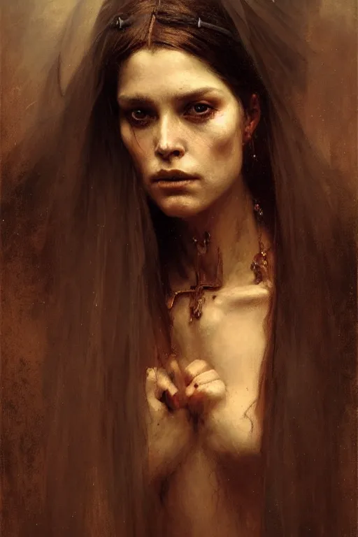 Prompt: a half body portrait of witch, high detail, cleary see face, by gaston bussiere, bayard wu, greg rutkowski, odd nerdrum, maxim verehin, dan dos santos, masterpiece, sharp focus, cinematic lightning