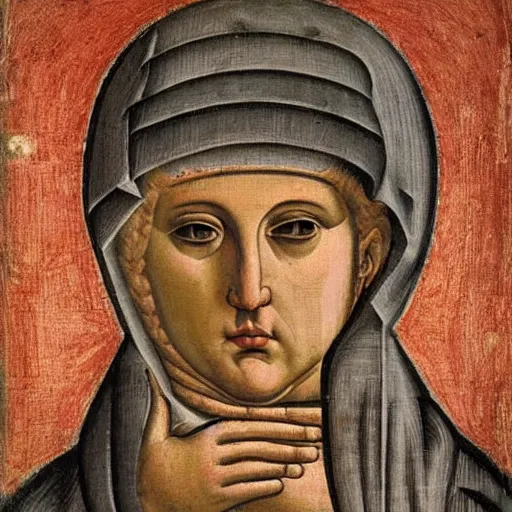 Prompt: benjamin netanyahu as crevole madonna by duccio