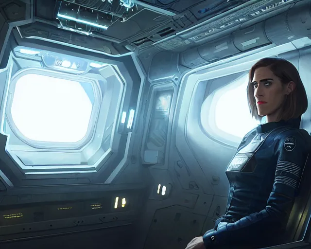 Prompt: highly detailed portrait of allison williams as an android in a space shuttle, in detroit : become human, stephen bliss, unreal engine, fantasy art by greg rutkowski, loish, rhads, ferdinand knab, makoto shinkai and lois van baarle, ilya kuvshinov, rossdraws, tom bagshaw, global illumination, radiant light, detailed and intricate environment