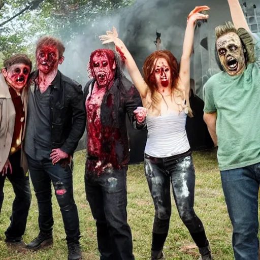 Image similar to the hosts of Best of the Worst as zombies