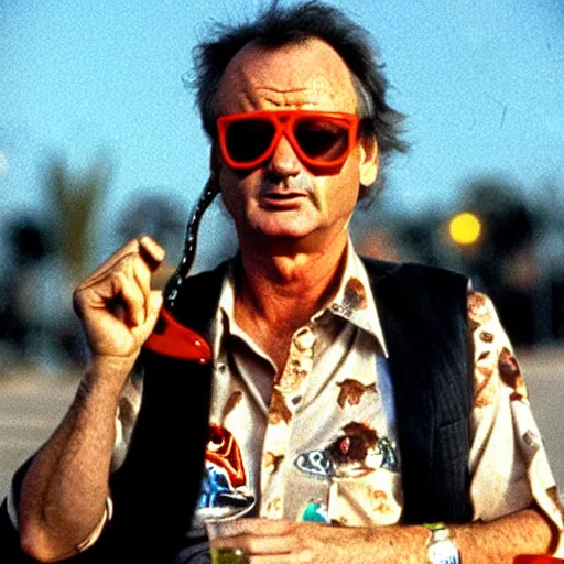 Image similar to bill murray in fear and loathing in las vegas, movie still, promotional shot