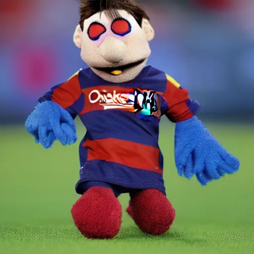 Image similar to lionel messi as a muppet