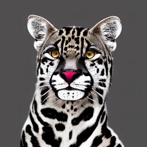 Image similar to profile shot of a black and red ocelot with black background, high contrast, octane render, abstract, 4k