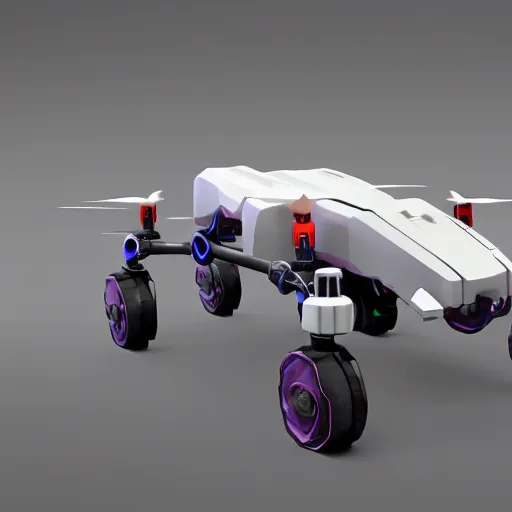 Image similar to hard surface, robotic platform, based on realistic management drone, 6 claws, symmetric, unreal engine