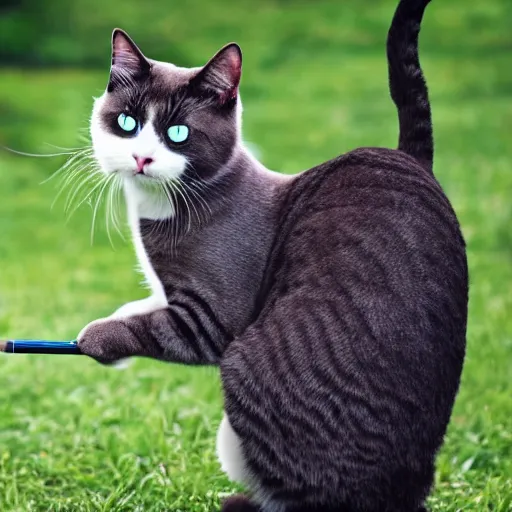 Prompt: elegant cat smoking