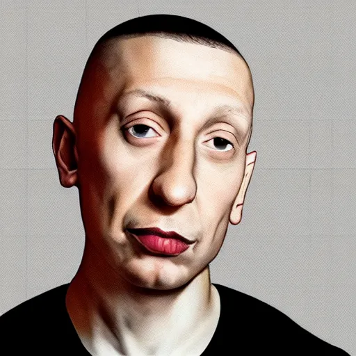 Prompt: Realistic portrait of oxxxymiron