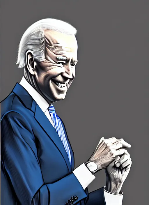 Image similar to photo of joe biden in the style of stefan kostic, realistic, sharp focus, 8 k high definition, insanely detailed, intricate, elegant, art by stanley lau and artgerm