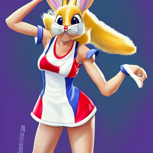 Prompt: Lola Bunny from Space Jam (1996) by artgerm