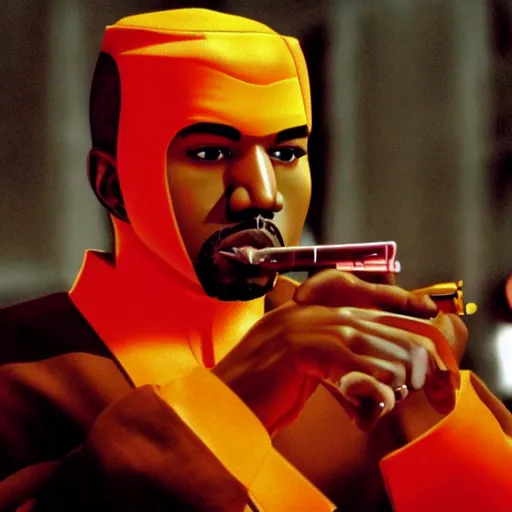 Prompt: Kanye West in Kill Bill: Vol. 1 (2003), 8K concept art, vintage, shot on Kodak Ektar, detailed, ultrarealistic UHD faces