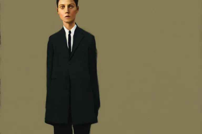 Prompt: young stewardessesfashion model portrait artwork by tim eitel