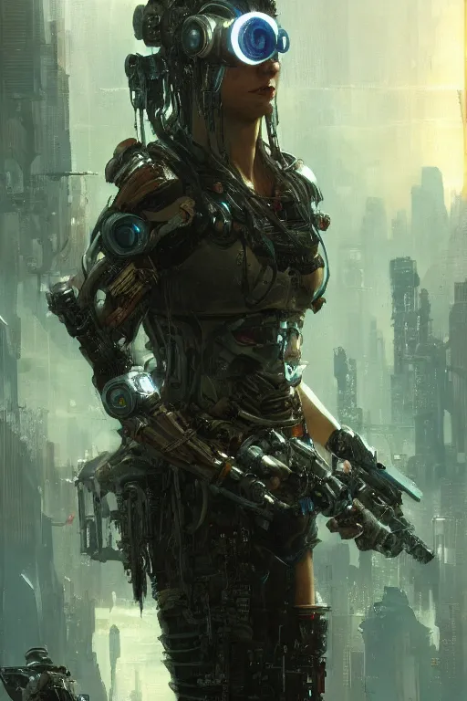Image similar to a futuristic cyberpunk hacker a cybernetic eyepatch, upper body, highly detailed, intricate, sharp details, dystopian mood, sci-fi character portrait by gaston bussiere, craig mullins