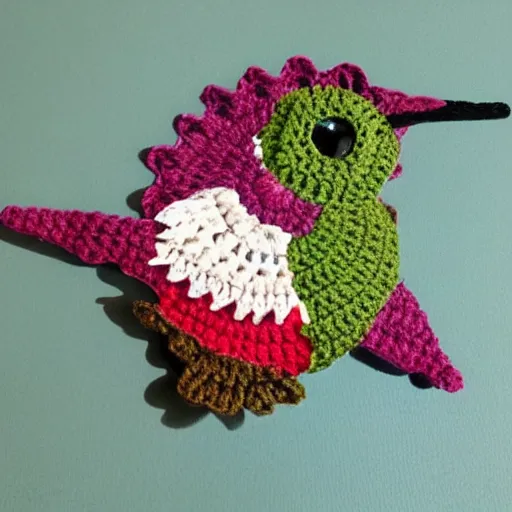 Image similar to a crochet hummingbird