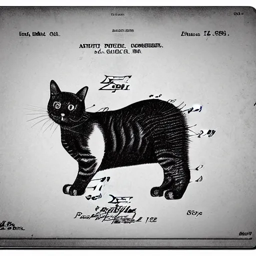 Prompt: US patent of a cat