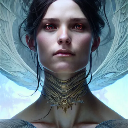 Prompt: portrait painting of draconic humanoid, ultra realistic, concept art, intricate details, eerie, highly detailed, photorealistic, octane render, 8 k, unreal engine. art by artgerm and greg rutkowski and charlie bowater and magali villeneuve and alphonse mucha