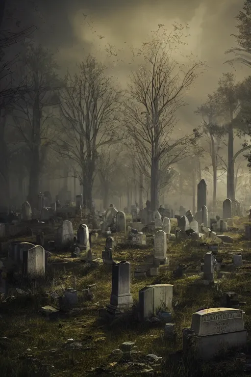 Image similar to The graveyard of our memories, dramatic lighting, cinematic, establishing shot, extremely high detail, foto realistic, cinematic lighting, post processed, concept art, high details, cinematic, 8k resolution, beautiful detailed, photorealistic, digital painting, artstation, concept art, smooth, sharp focus, artstation trending, octane render, unreal engine