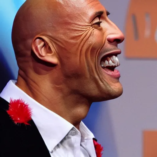 Image similar to Dwayne the rock Johnson laughing