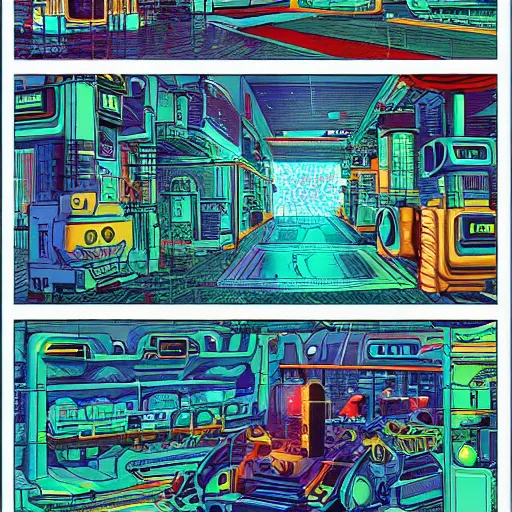 Prompt: a vibrant science fiction dystopian scene from'the very pulse of the machine'by polygon pictures, highly detailed, cel - shaded, colored screentone, digitally enhanced.