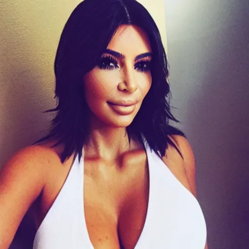 Image similar to Kim Kardashian selfie for Twitter likes