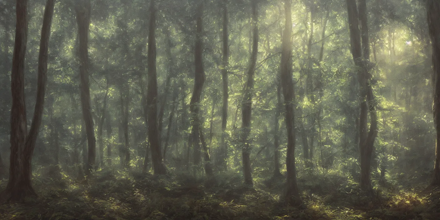 Image similar to a forest, cinematic lighting, detailed oil painting, hyperrealistic, 8k