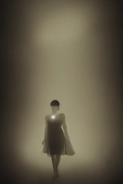 Image similar to human silhouette, large diffused glowing aura, long exposure, film grain, cinematic lighting, maximum detail, art by janice sung