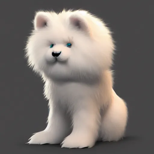 Image similar to a fluffy fluffy fluffy creature , concept art, trending on artstation 3D.