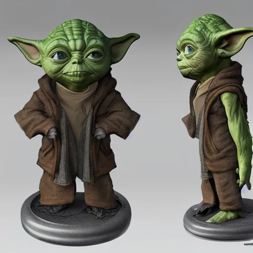 Image similar to yoda ready to fight, au naturel, hyper detailed, digital art, trending in artstation, cinematic lighting, studio quality, smooth render, unreal engine 5 rendered, octane rendered, art style by klimt and nixeu and ian sprigger and wlop and krenz cushart