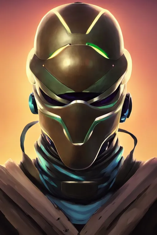 Image similar to epic mask helmet robot ninja portrait stylized as fornite style game design fanart by concept artist gervasio canda, behance hd by jesper ejsing, by rhads, makoto shinkai and lois van baarle, ilya kuvshinov, rossdraws global illumination radiating a glowing aura global illumination ray tracing hdr render in unreal engine 5