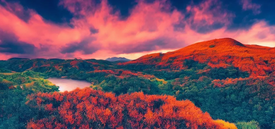Image similar to an amazing landscape image, there are beautiful colours in the sky, 4k