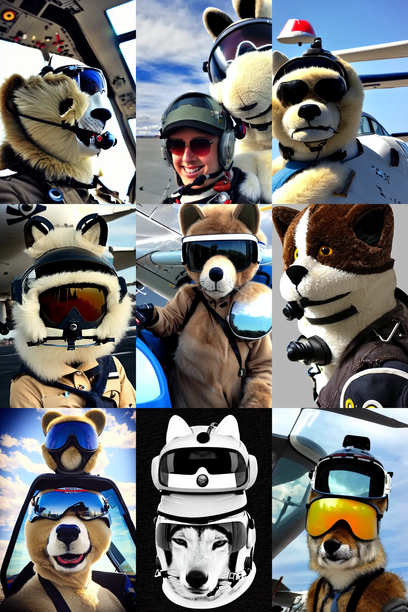 Prompt: furry pilot