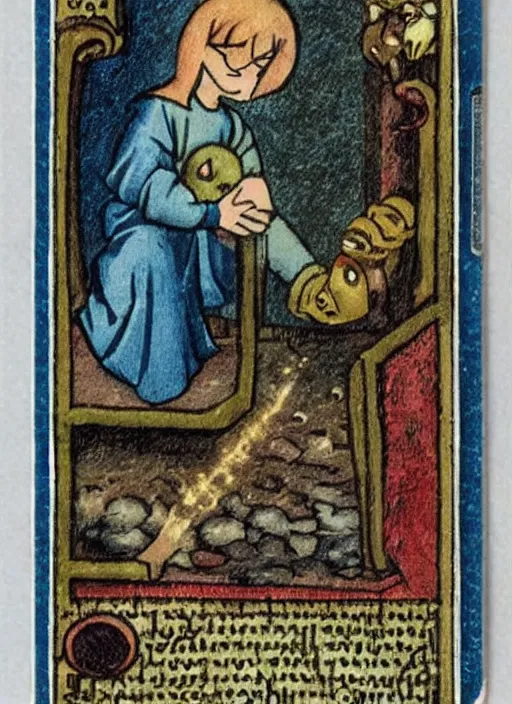 Image similar to a pokemon card from the 1 4 0 0 s