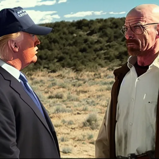 Prompt: donald trump in breaking bad with walter white