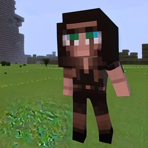 Image similar to Gal Gadot in minecraft, mojang, gameplay, pc,