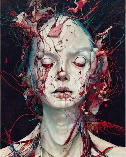 Image similar to there is ugliness in beauty, but there is also beauty in ugliness. in the style of adrian ghenie, esao andrews, jenny saville, edward hopper, surrealism, dark art by james jean, takato yamamoto