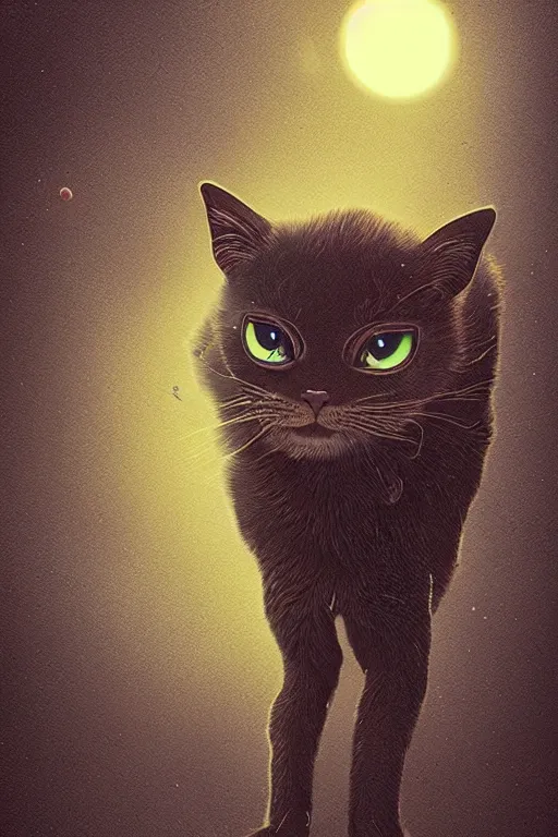 Prompt: demon cat. art by mike winkelmann, vector art, illustration, highly detailed,