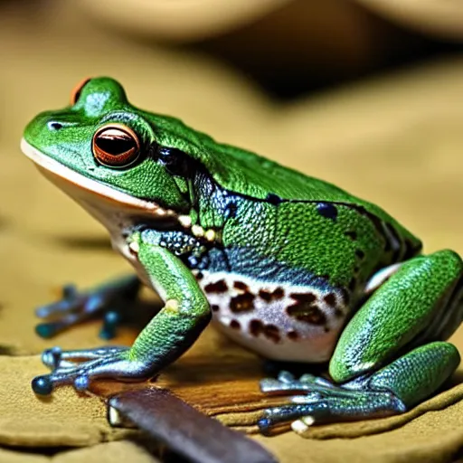 Image similar to incredibly handsome frog