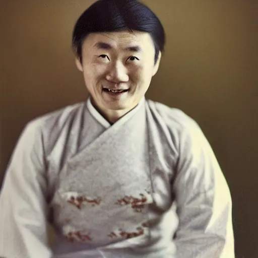 Image similar to realistic contamporary art photography by araki nobuyoshi of wearing ( traditional - ukrainian shirt ) designed by taras shevchenko. smiling kim chen in