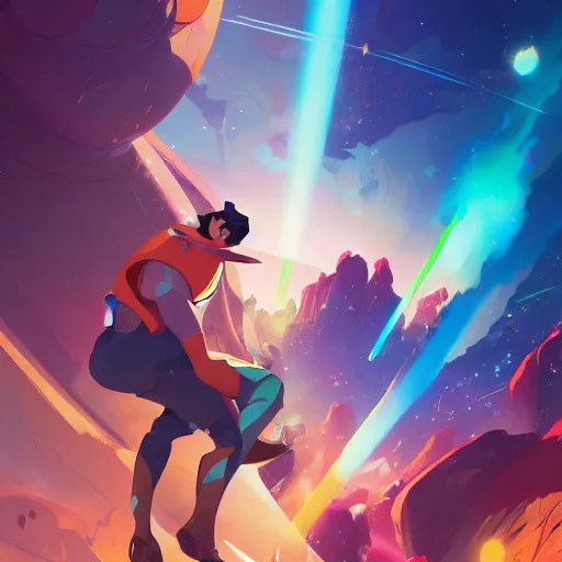 Image similar to hero world space dandy, behance hd by jesper ejsing, by rhads, makoto shinkai and lois van baarle, ilya kuvshinov, rossdraws global illumination