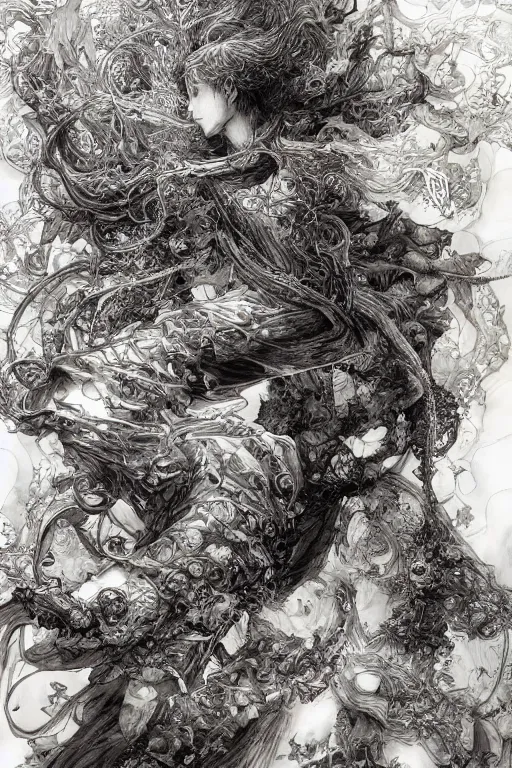 Prompt: Healing the world one soul at a time , pen and ink, intricate line drawings, by Yoshitaka Amano, Ruan Jia, Kentaro Miura, Artgerm, watercolor