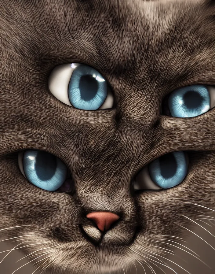 super cute but angry cat, portrait, face symmetry